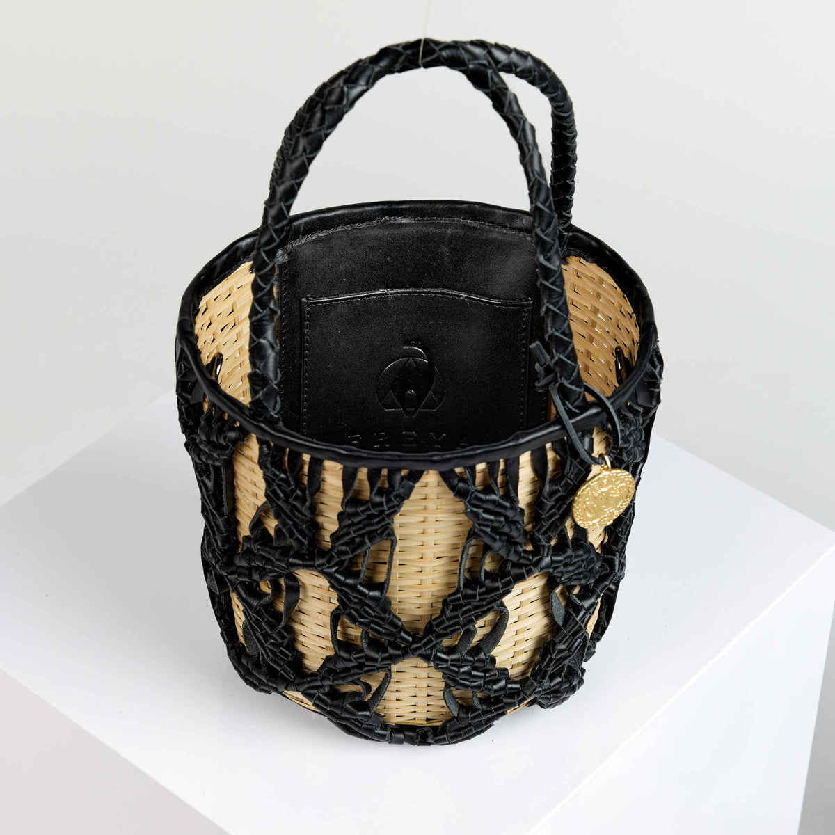 Helix Woven Mini Crossbody in Black