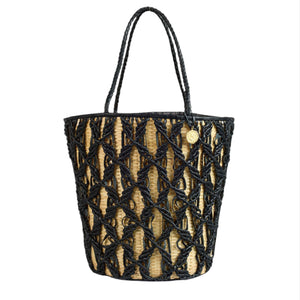 Helix Woven Tote in Black