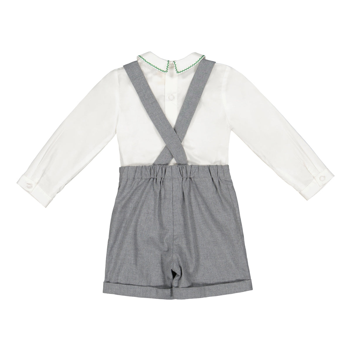George Grey Flannel Boy Dungaree & Shirt