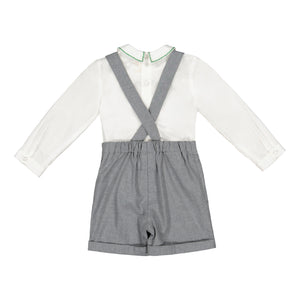 George Grey Flannel Boy Dungaree & Shirt