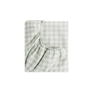 Picnic Gingham Crib Sheet in Green