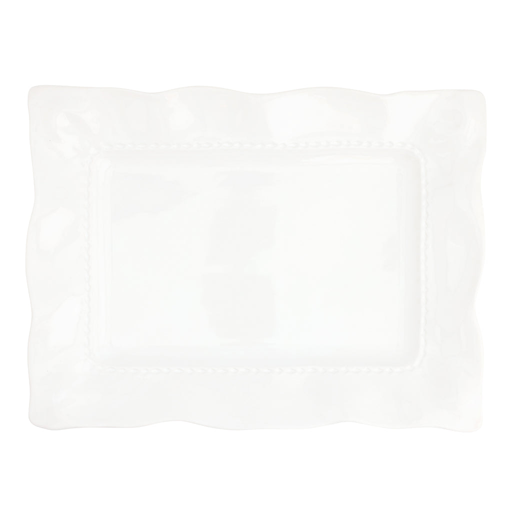 Giorno Rectangular Platter in White