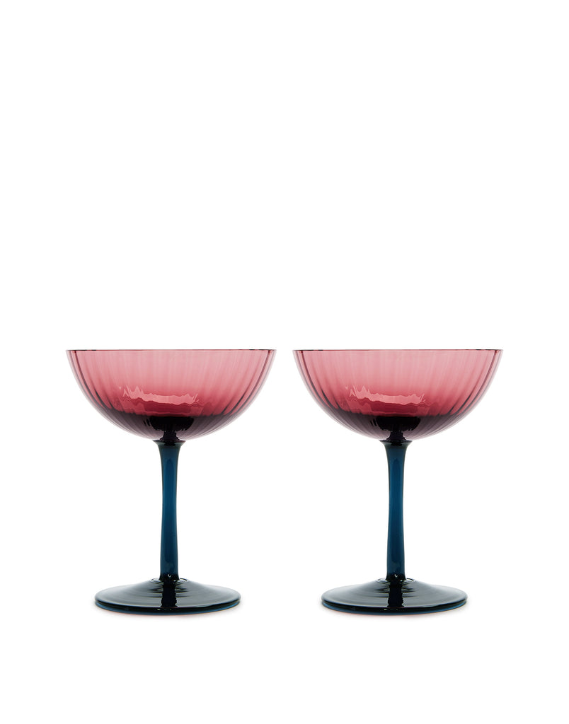 Champagne Coupe in Purple, Set of 2