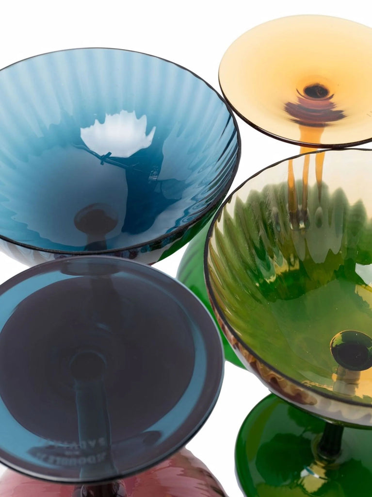 Champagne Coupe in Mixed Multicolor, Set of 4