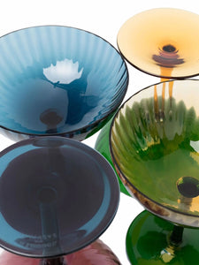 Champagne Coupe in Mixed Multicolor, Set of 4