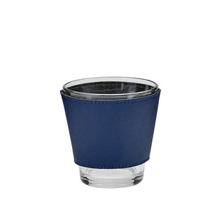 Leather Wrapped Glass Set in Blue