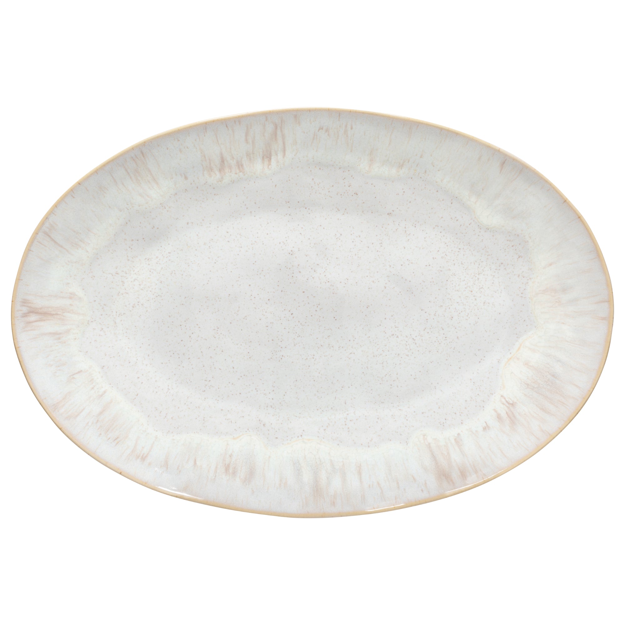 Eivissa Collection Oval Platter 18" in Sand Beige