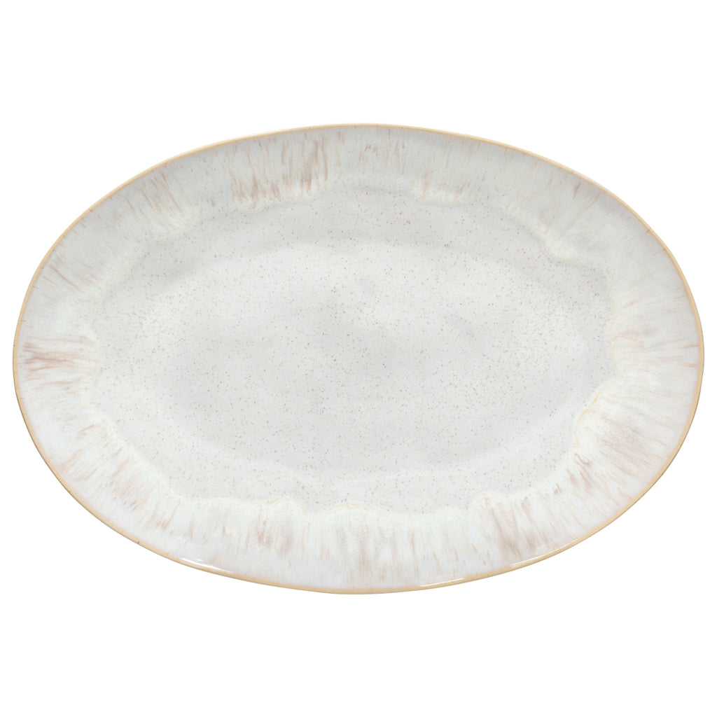 Eivissa Collection Oval Platter 18" in Sand Beige