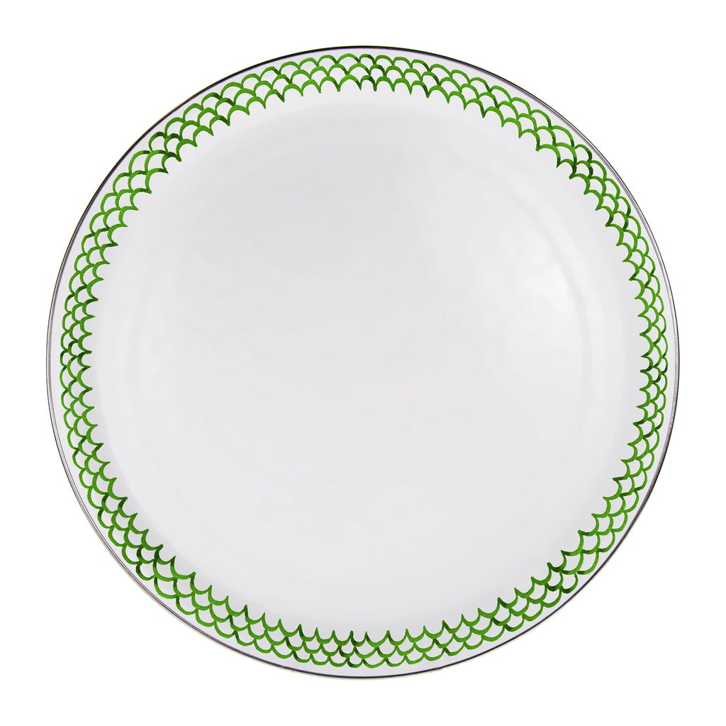Large Tray in Green Scallop