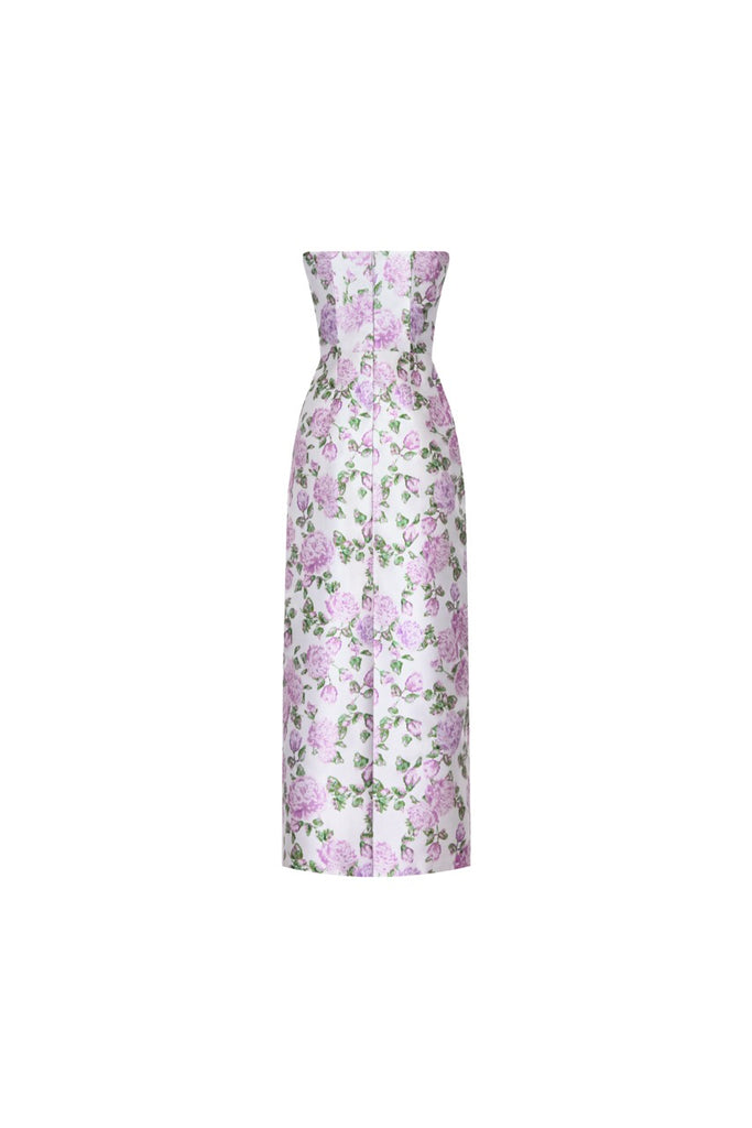The Gabrielle Gown with Detachable Train in Pink & Green
