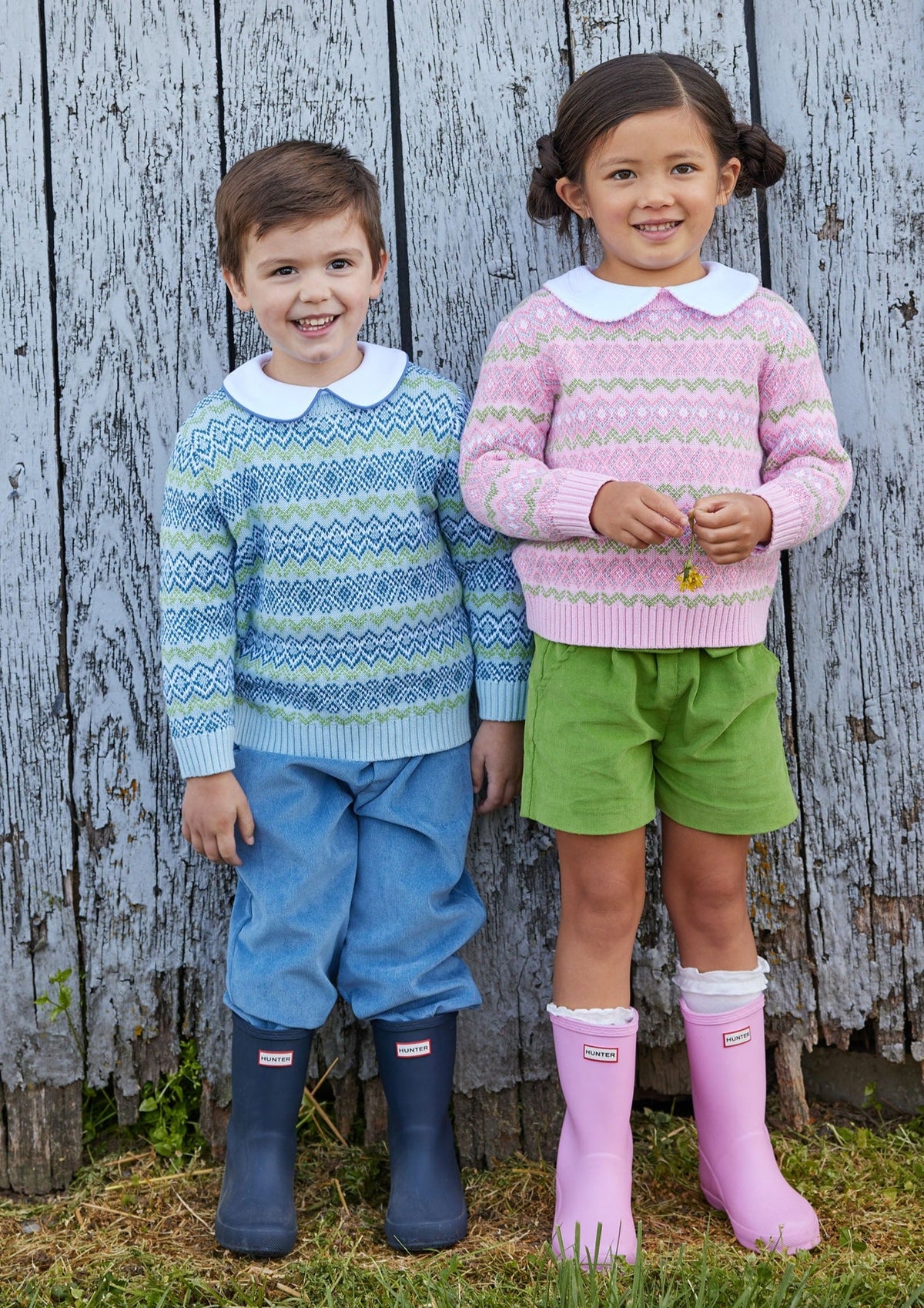 little english classic childrens clothing toddler boy blue gray corduroy pull on pant with elastic waistband