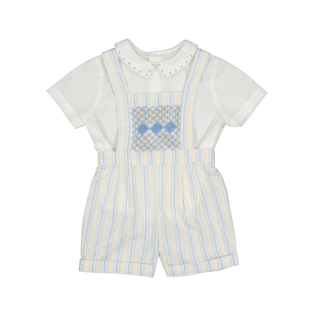 George Yellow Blue Stripe Overalls and Shirt