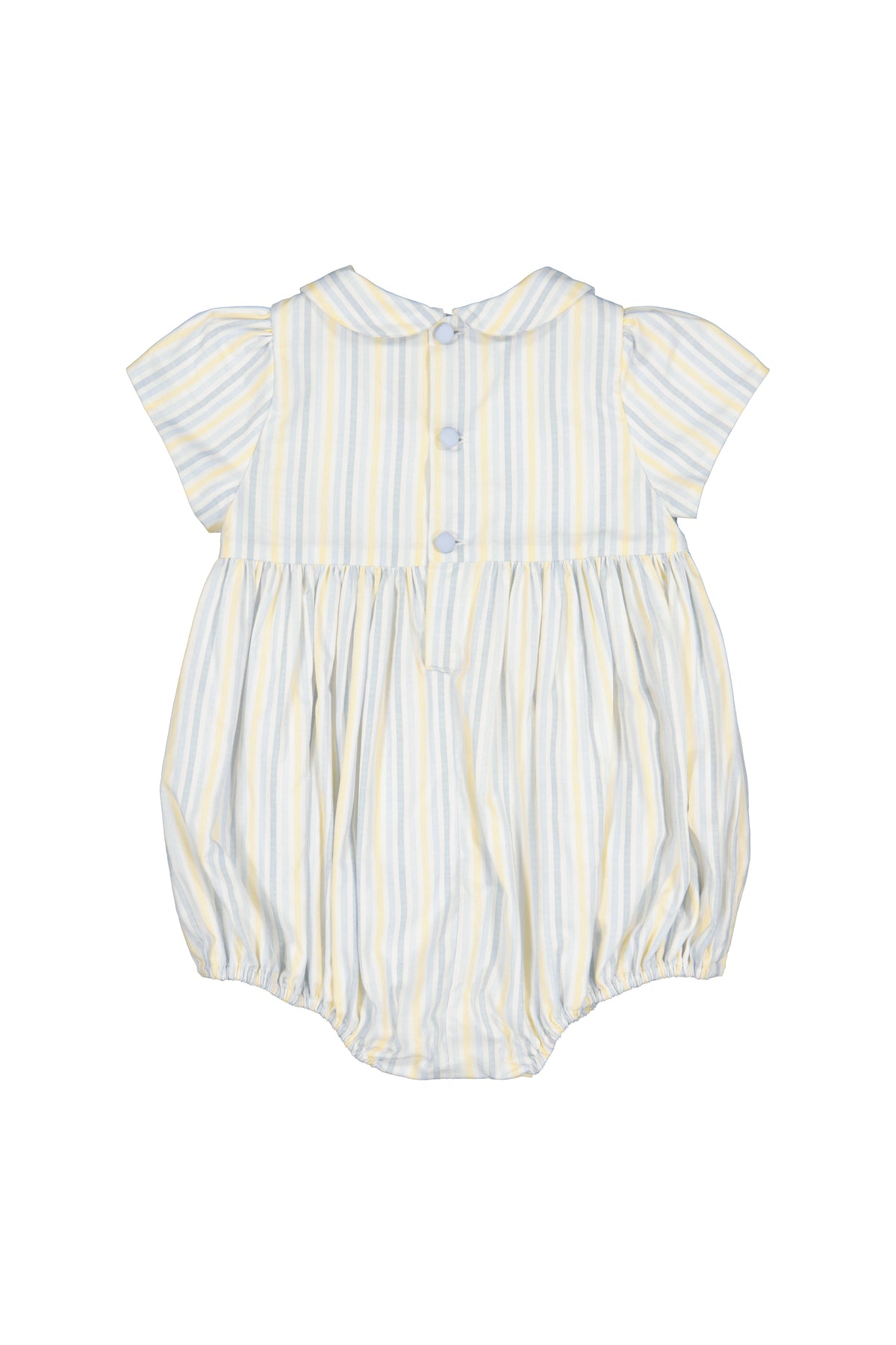 George Yellow Blue Stripe Smocked Bubble Romper