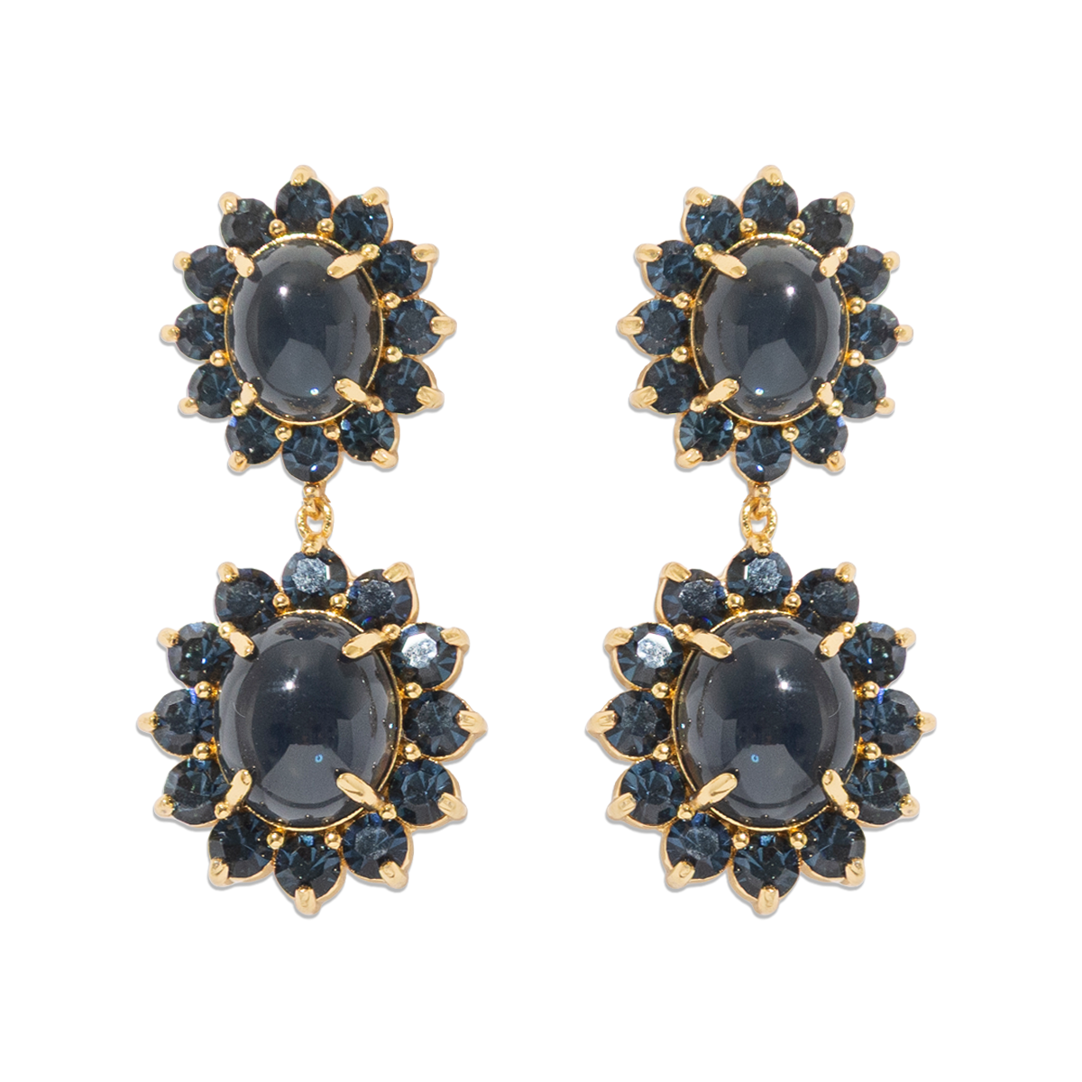 Georgie Drop Earrings in Navy