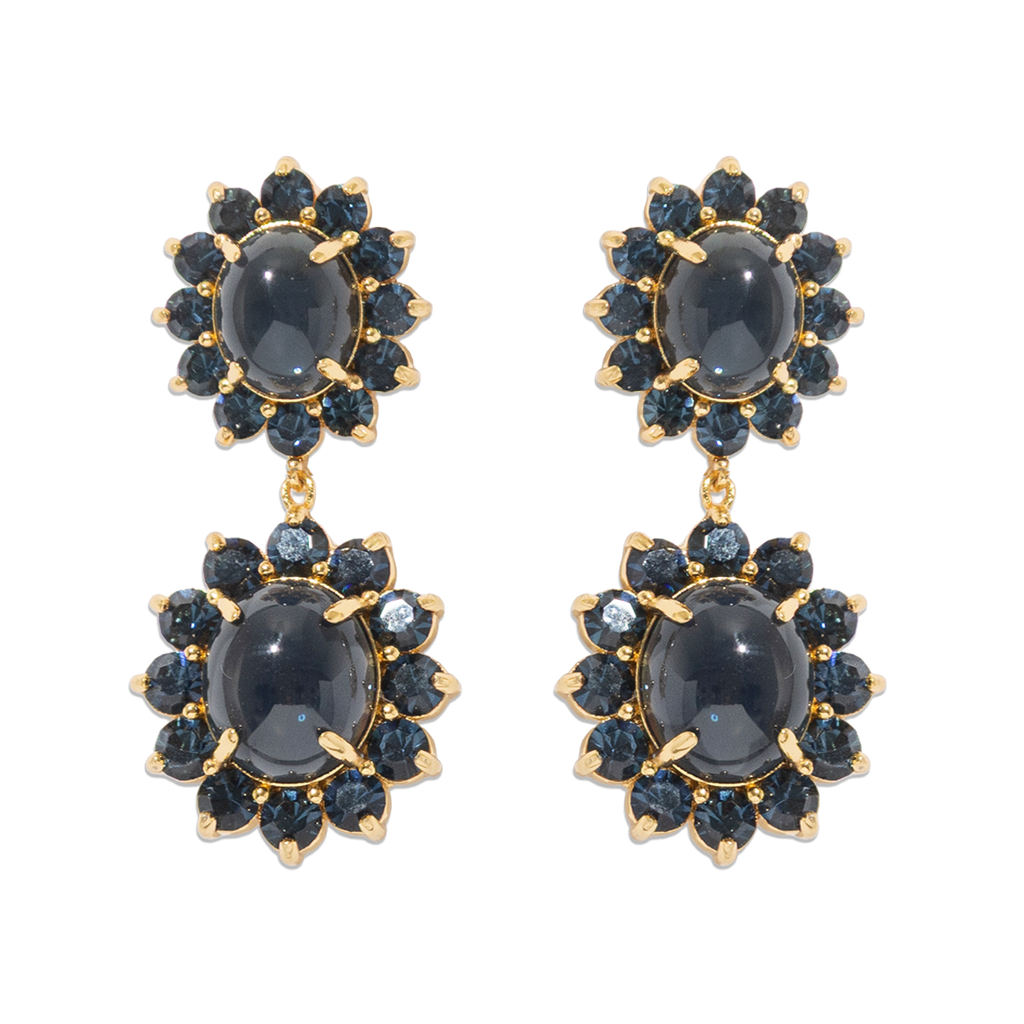 Georgie Drop Earrings in Navy