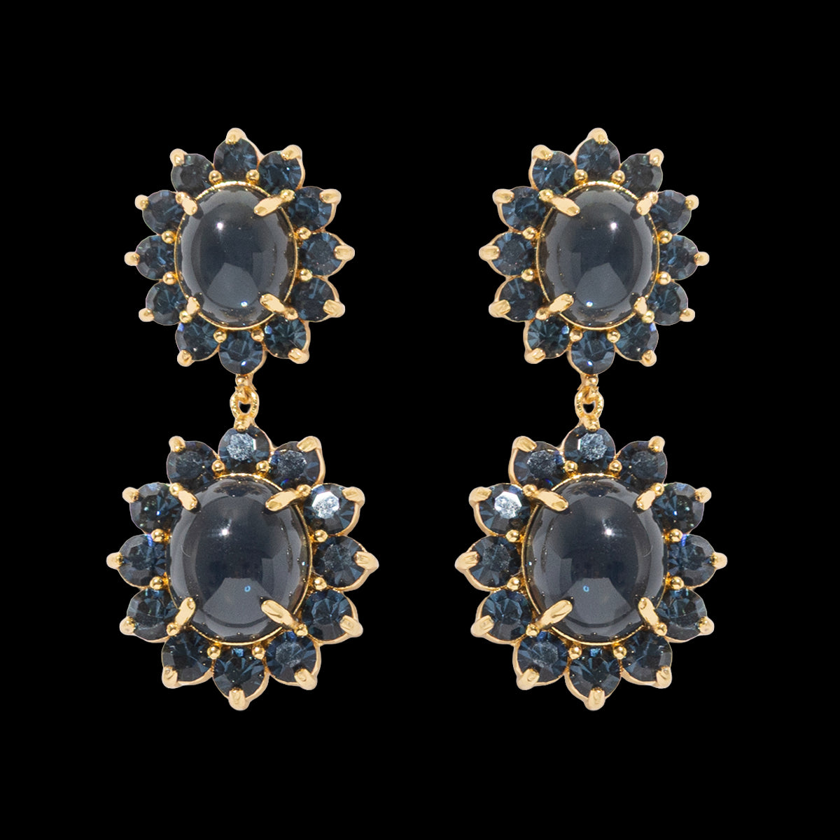 Georgie Drop Earrings in Navy