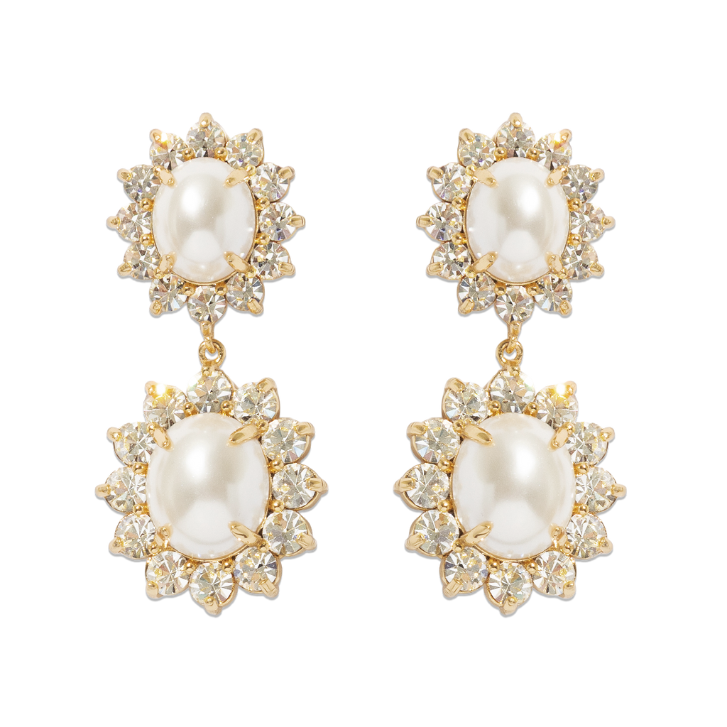 Georgie Drop Earrings in Pearl
