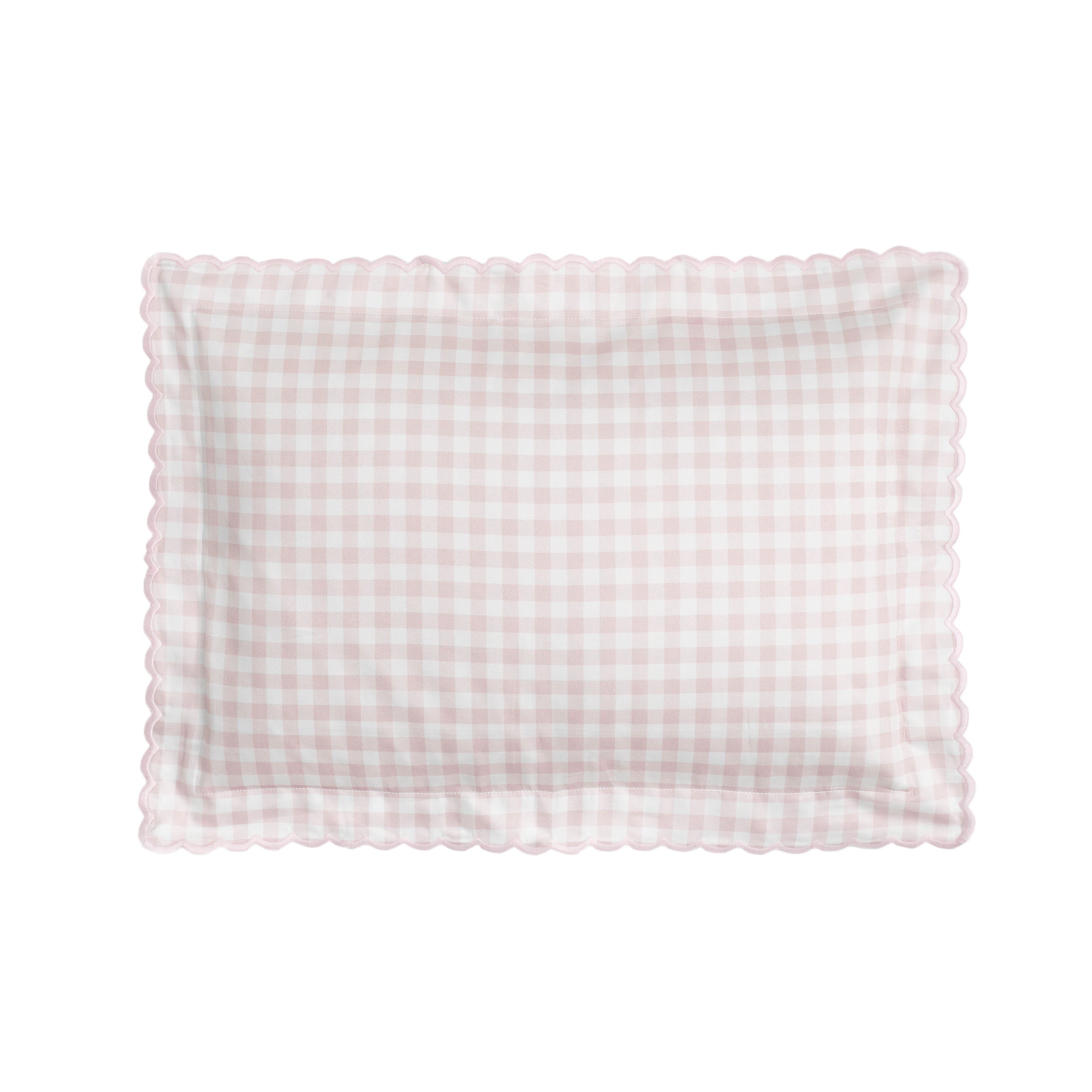 Toddler Pillow Front Side of the Picnic Gingham print in color pink