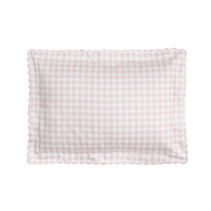 Toddler Pillow Front Side of the Picnic Gingham print in color pink