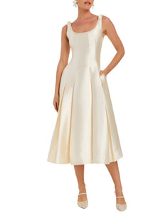 Gillian Pearl Midi Dress in Ivory