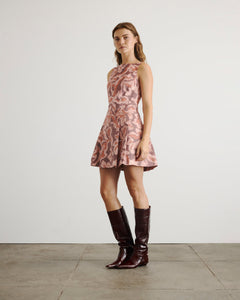Glenda Dress in Mahogany & Sugarcane Multi