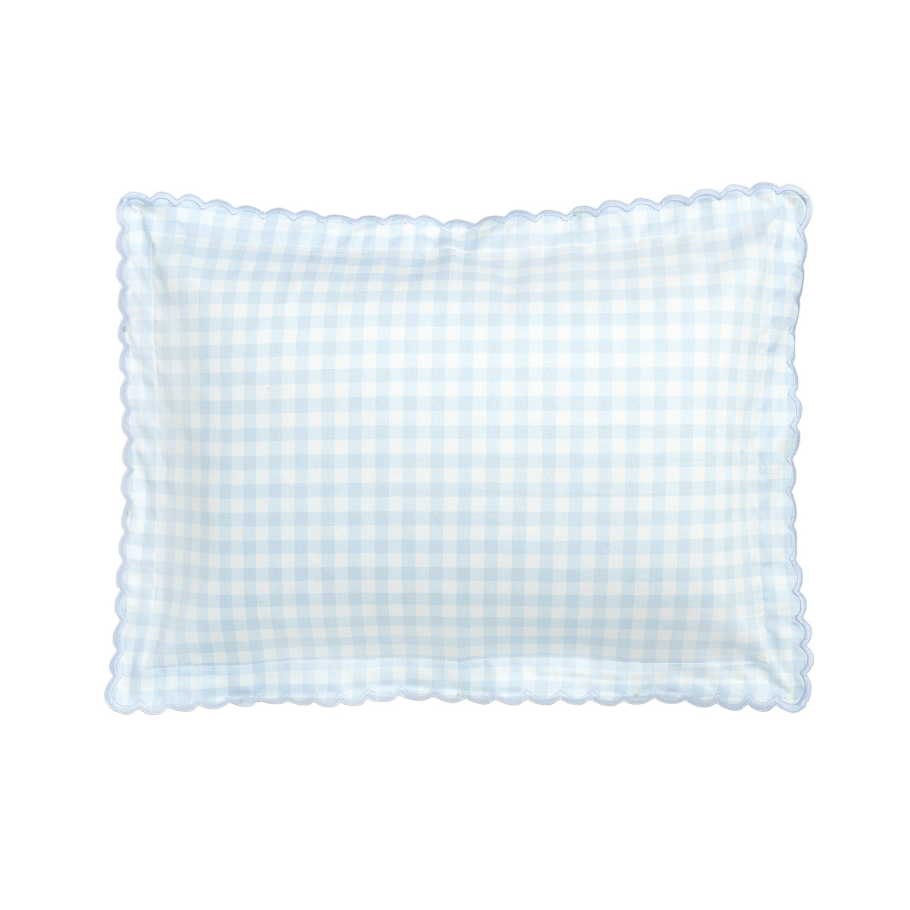 Picnic Gingham Toddler Pillow in Blue the Front Side