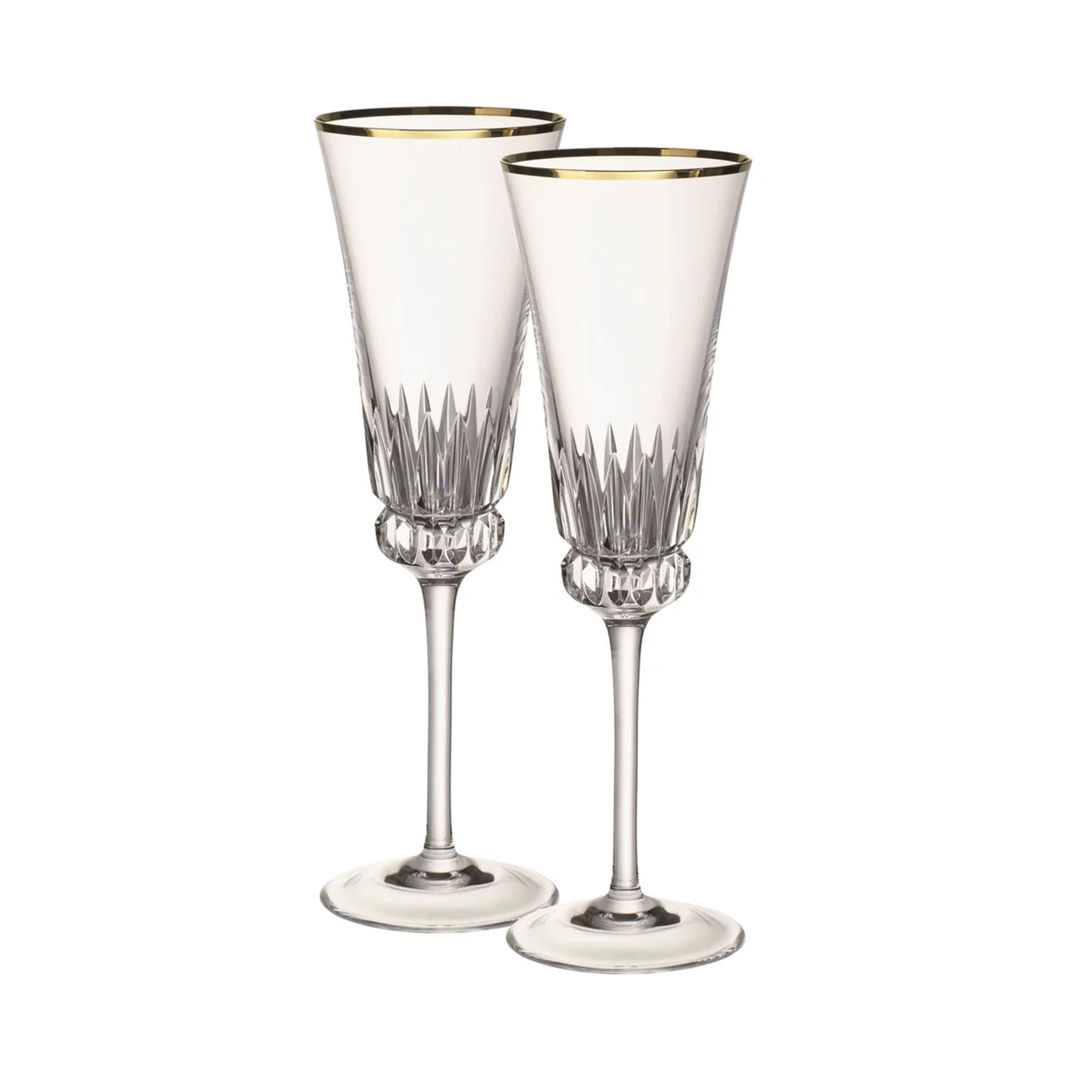Grand Royal Gold Flute Pair in Clear & Gold
