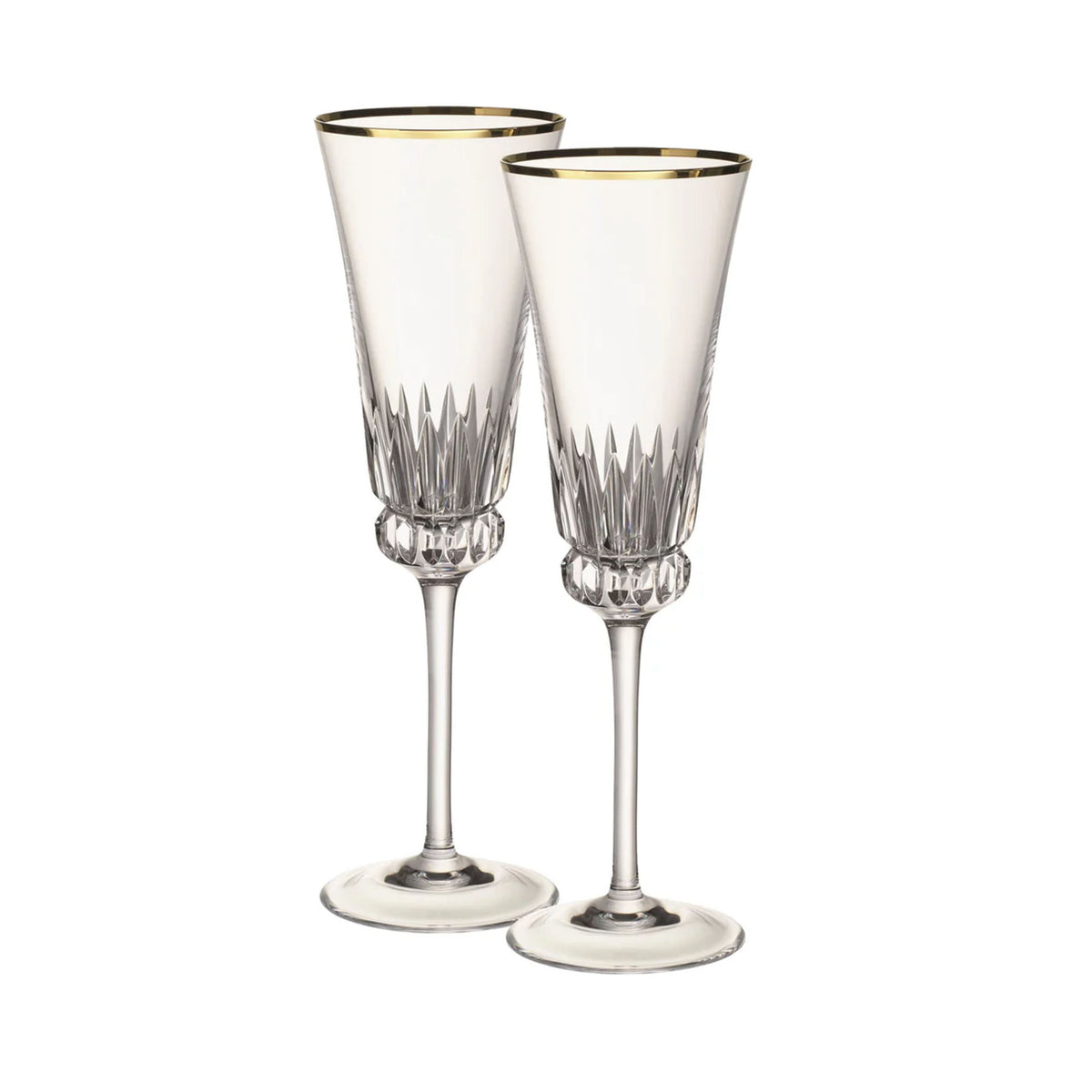 Grand Royal Gold Flute Pair in Clear & Gold