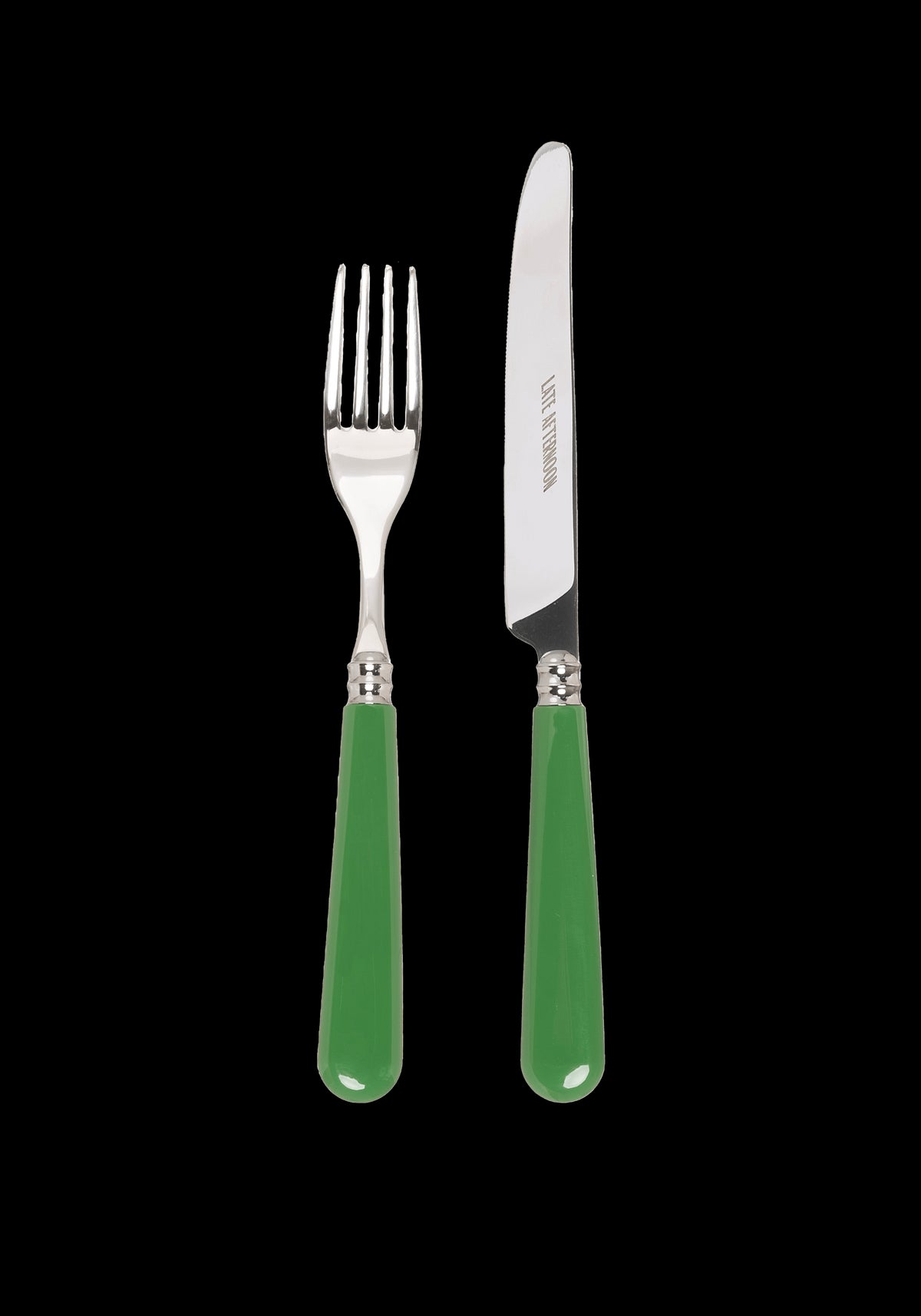 Late Afternoon Green Knife and Fork Set