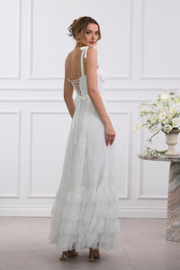 The Harmony Dress in White Chantilly Lace