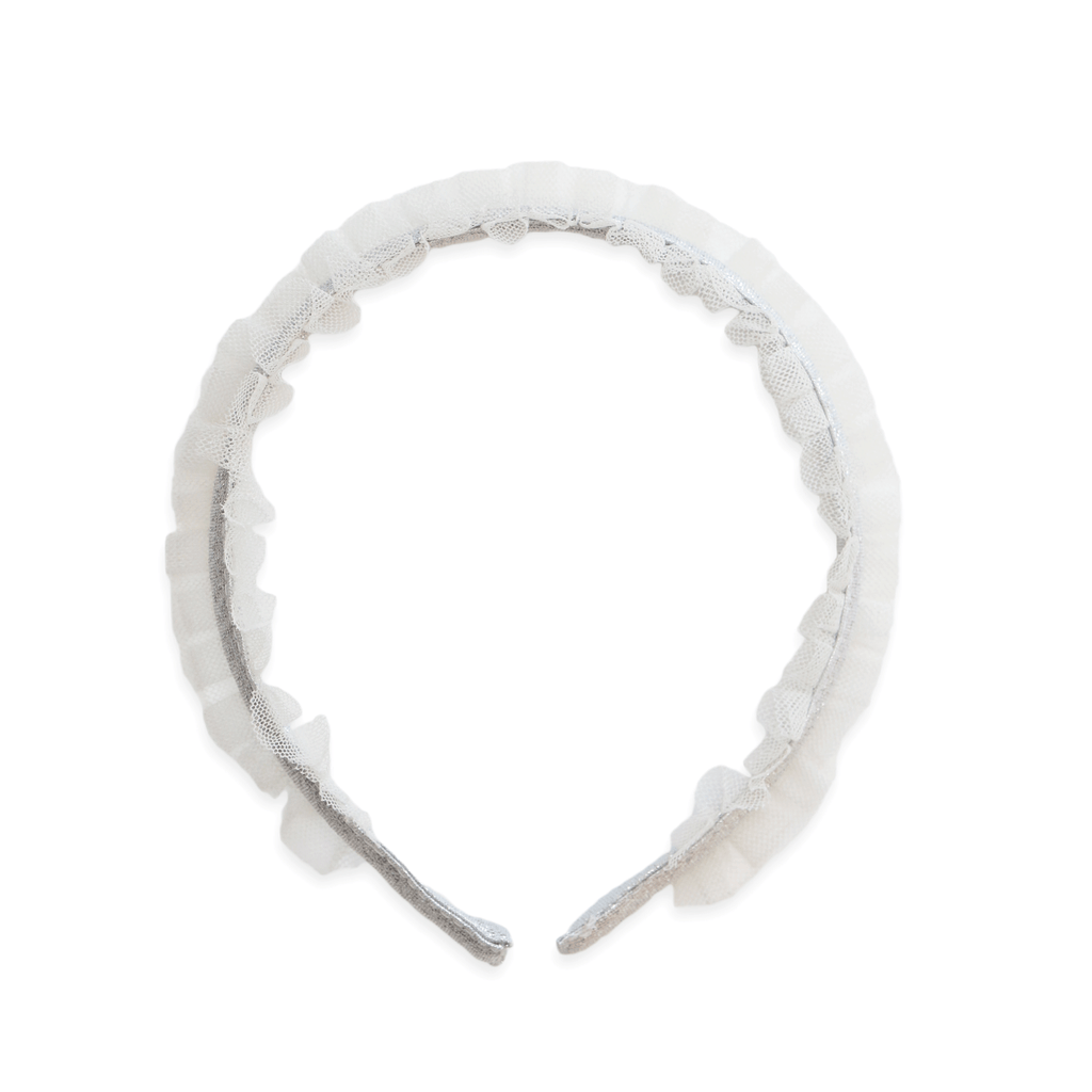Swan Headband by Eva’s House, satin and tulle European-style girls headband from Switzerland, perfect for special occasions and princess-inspired fall outfits