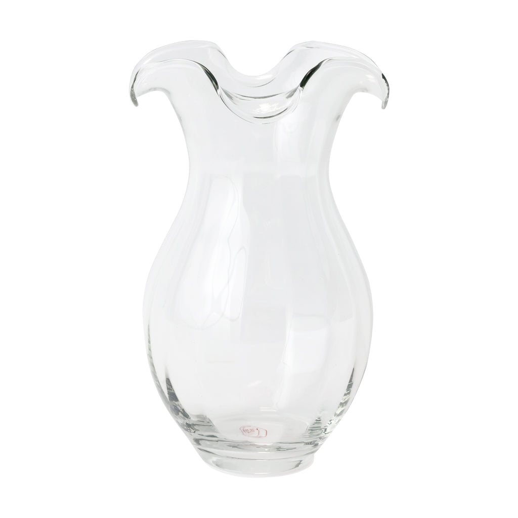 Hibiscus Glass Vertical Fluted Medium Vase in Clear