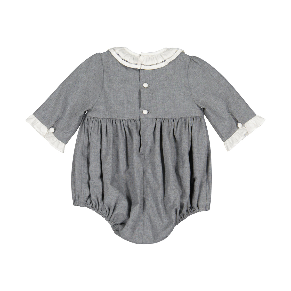Heidi Grey Long Sleeve Smocked Bubble