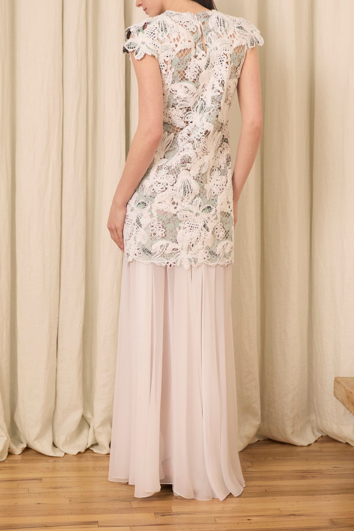 Henrietta Mini Dress in Chenille & Mohair Lace