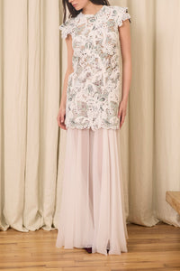 Henrietta Mini Dress in Chenille & Mohair Lace