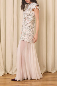 Henrietta Mini Dress in Chenille & Mohair Lace