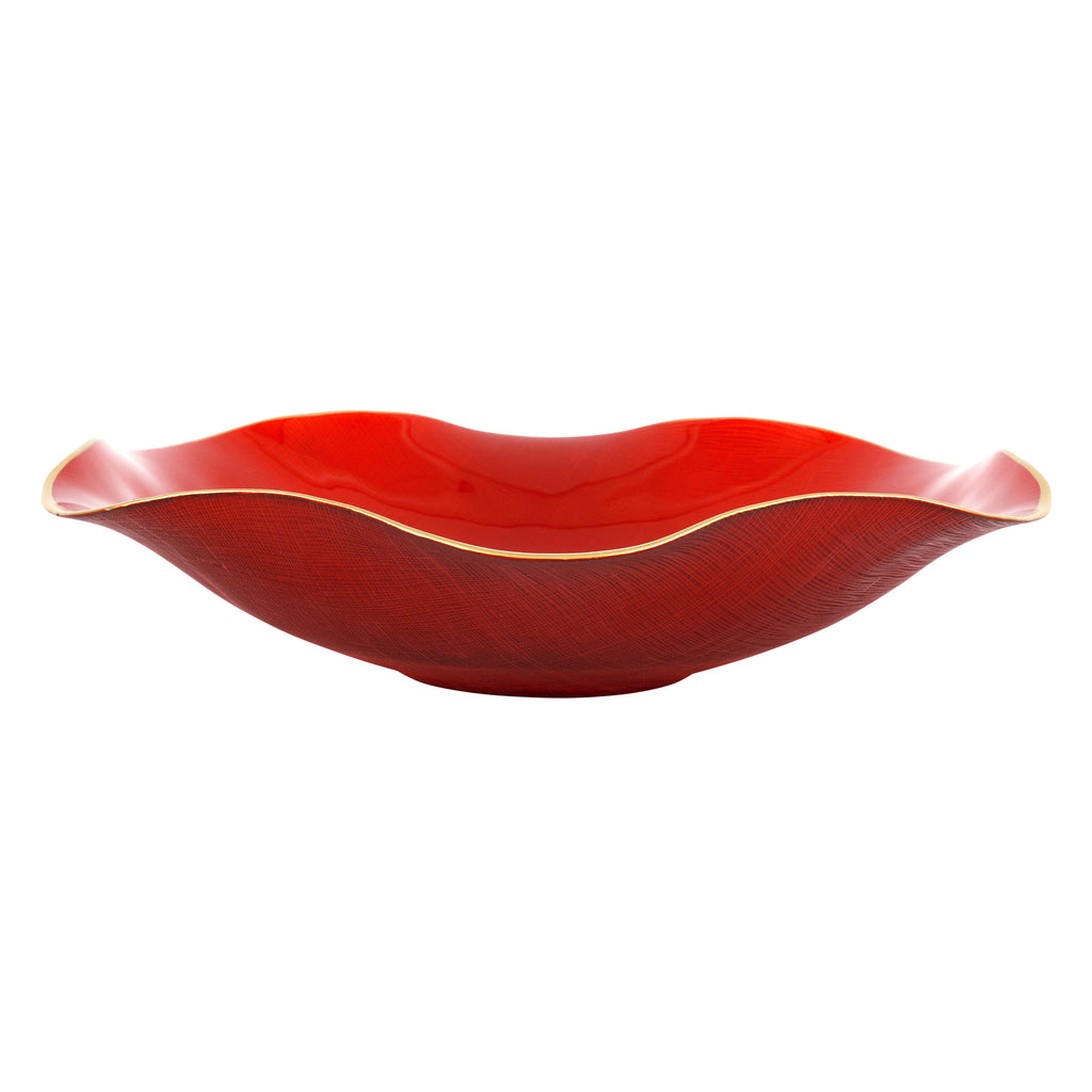 Holiday Glass Medium Serving Bowl in Red