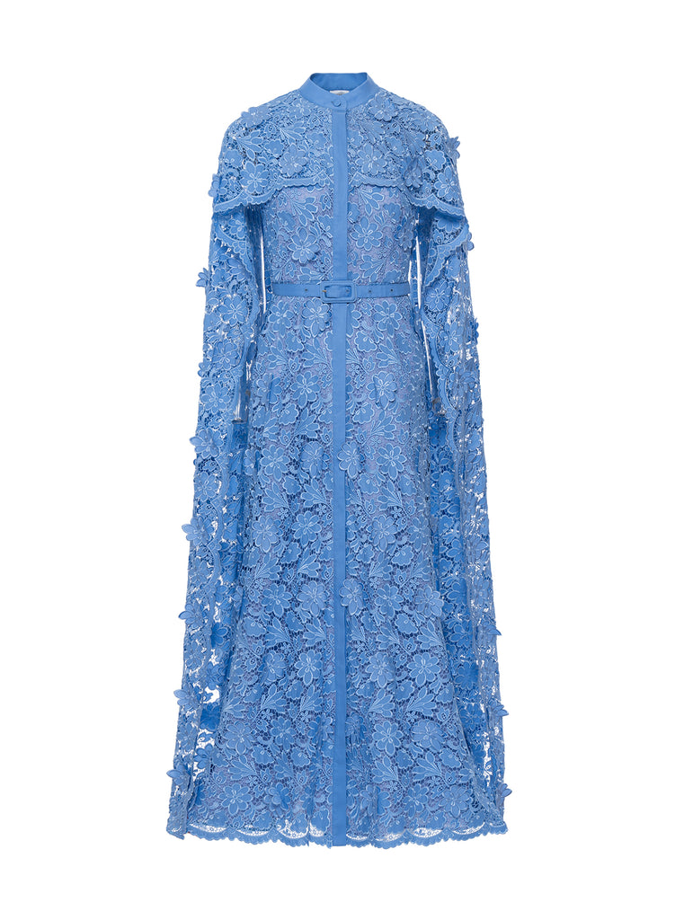 Loretta Dress Periwinkle Embroidered Cotton