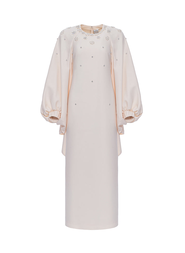 Sondra Midi Dress White Embellished Sable