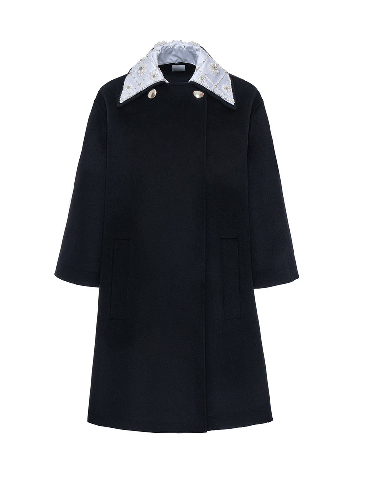 Jeffrey Opera Coat Black Wool