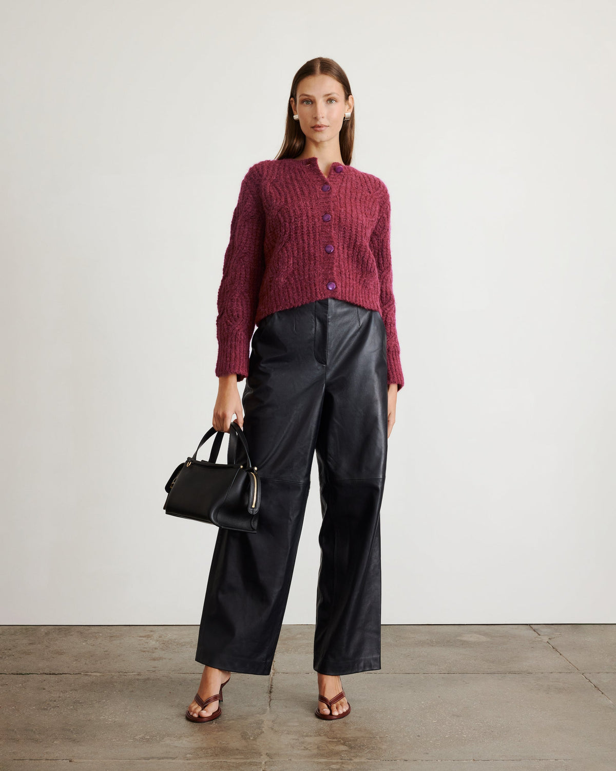 Hale Cardigan in Raisin