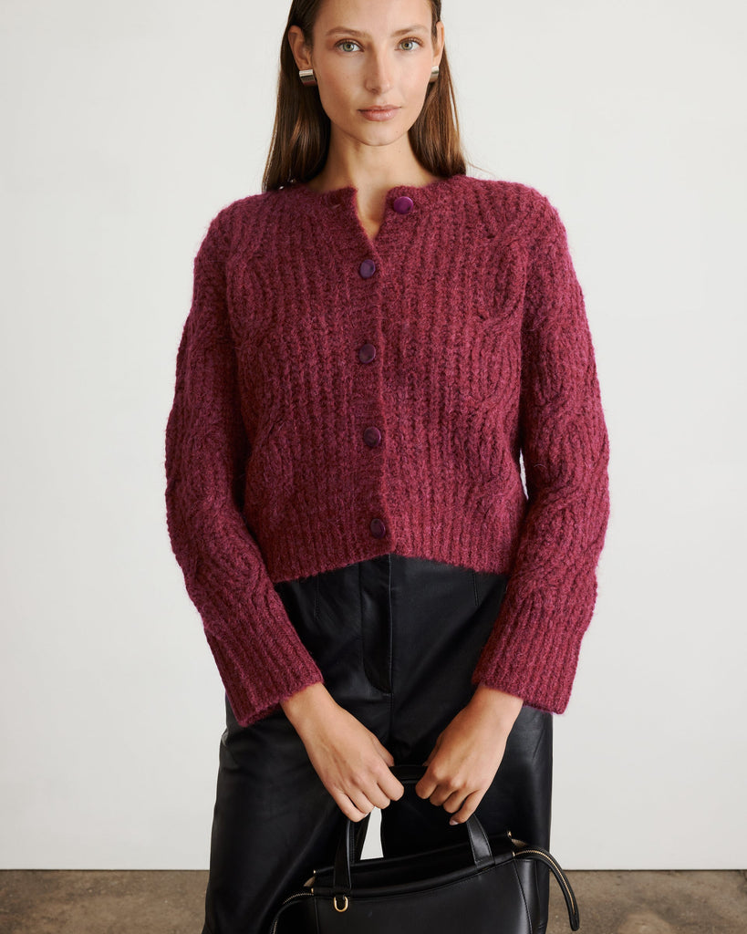 Hale Cardigan in Raisin