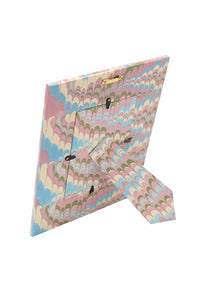 Hand-Marbled Large Wall Picture Frame 5x7 in Lilac Blue