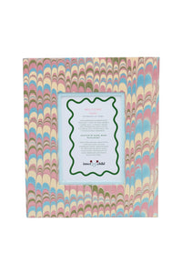 Hand-Marbled Large Wall Picture Frame 5x7 in Lilac Blue