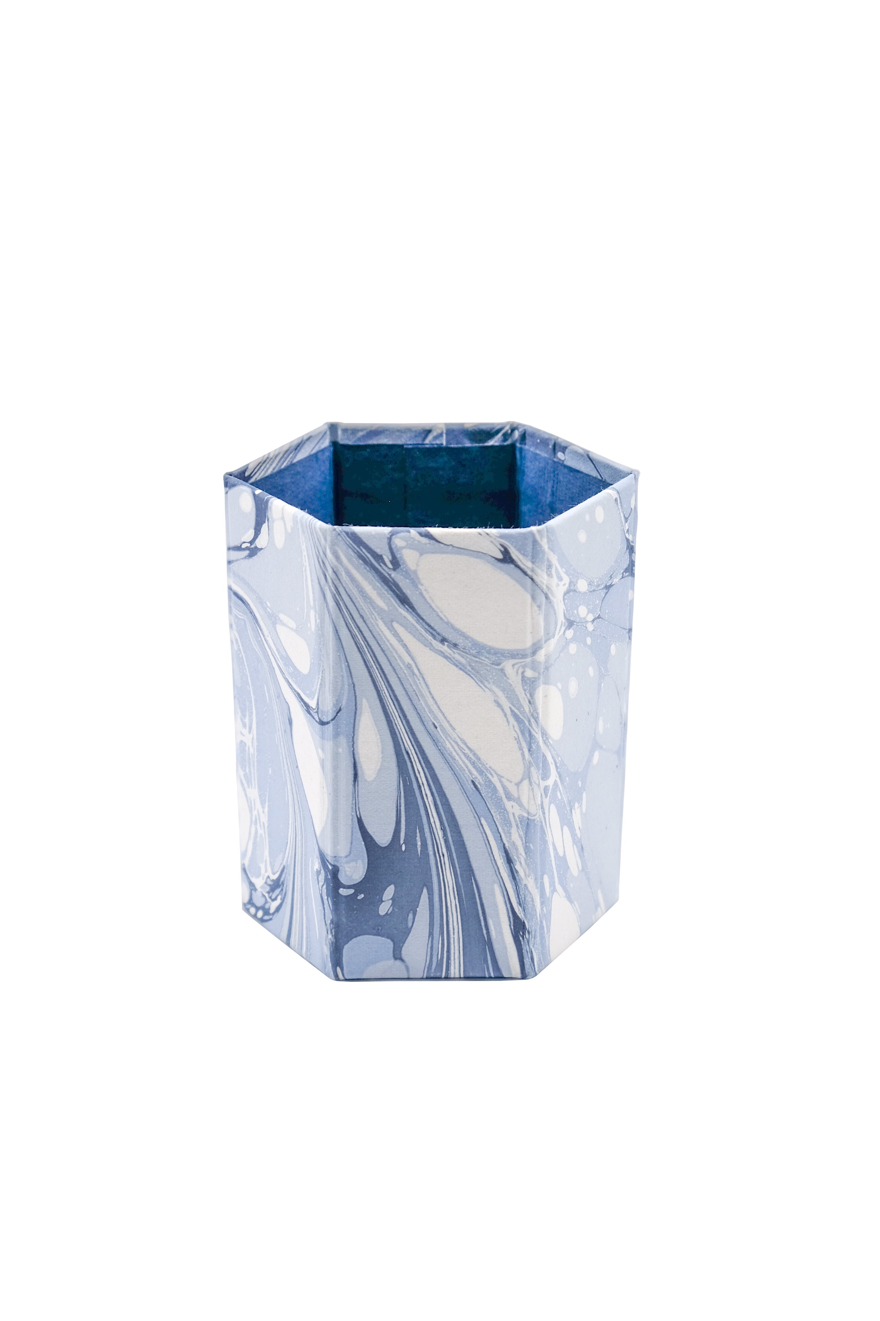 Hand-Marbled Pencil Holder Organizer in Ocean Wave