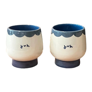 Hand-painted Initial Cups, Set of 2