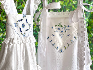 Heirloom Handkerchief Drop-Waist Dress in Blue Flowers & Butterflies, 10Y