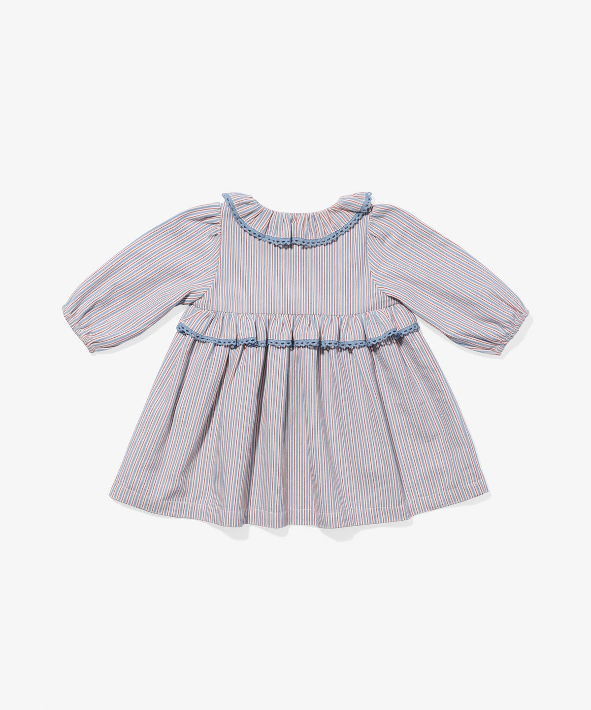 Hannah Baby Dress in Indigo Linen Stripe