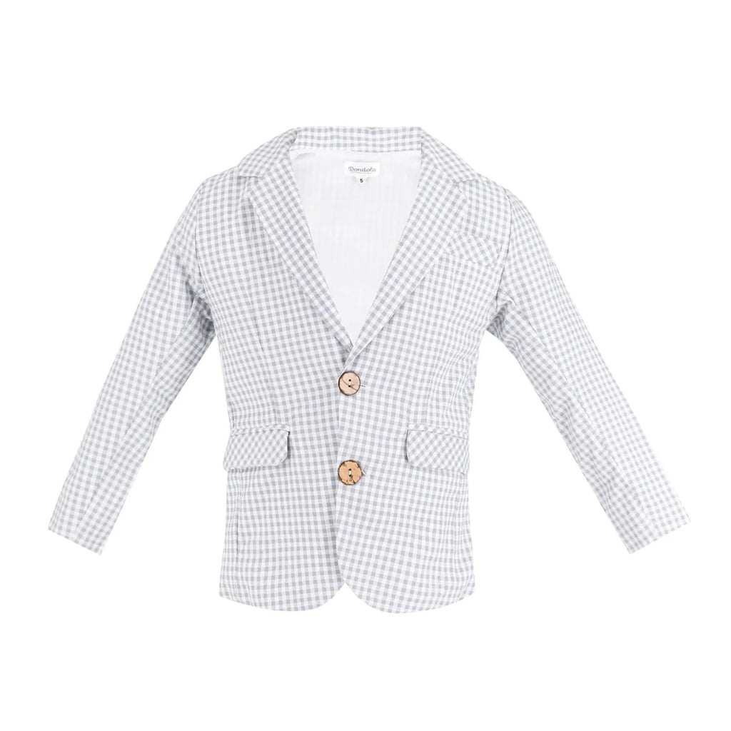 Hayden Boy Blazer in Grey Gingham