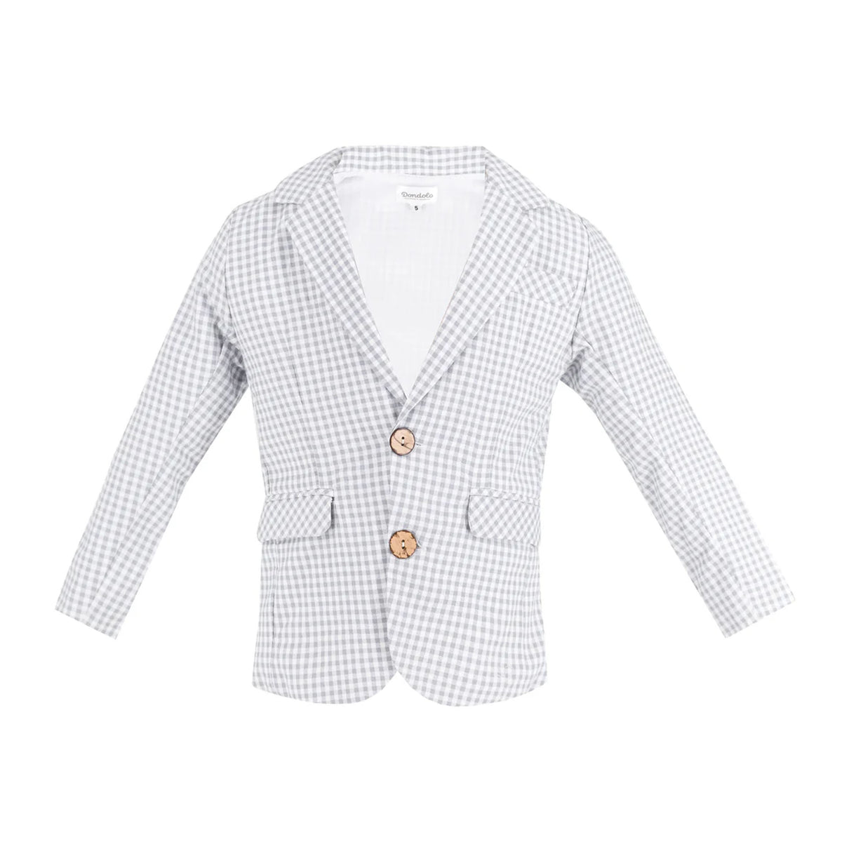 Hayden Boy Blazer in Grey Gingham